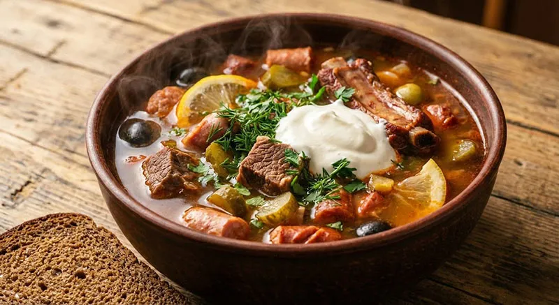 Солянка домашняя: классический гуляш с каплей лимона