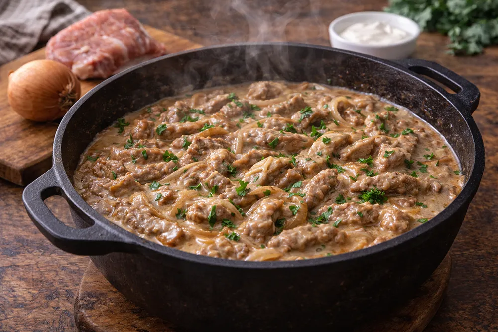 Бефстроганов: нежное мясо в сливочном соусе, которое не испортит ни один повар